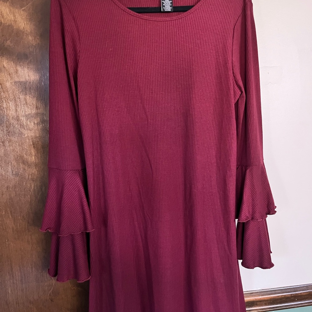 Wrangler Burgundy Long Sleeve Dress